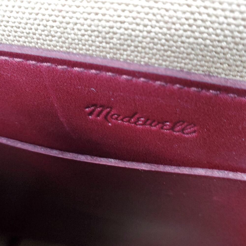 Madewell The Essential Medium Bucket Tote Bag Deep Merlot Suede Leather NR384 - Picture 8 of 9
